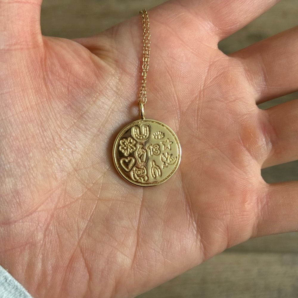 Mod + Jo Lucky Talisman Pendant Necklace gold fill